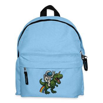 Astronaut Riding Unicorn T-Rex - Kinder Rucksack - Hellblau - Vorne