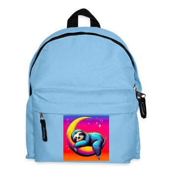 Faultier schläft auf dem Mond - Kinder Rucksack - Hellblau - Vorne