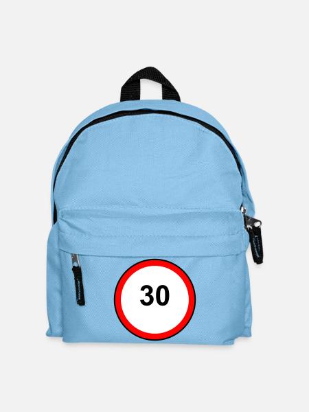 Tempo 30 Sign Pattern - Kids' Backpack - light blue