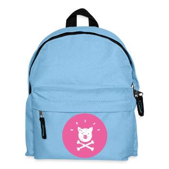 Jolly Roger Schweinchen Piraten Glücksschweinchen - Kinder Rucksack - Hellblau - Vorne