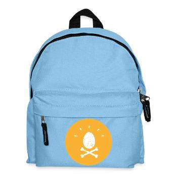 Piraten Osterei in  dottergelbem Krim Grungy Style - Kinder Rucksack - Hellblau - Vorne