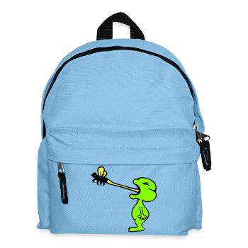 Frosch fängt Fliege Zunge Mücke essen hunger Kröte - Kinder Rucksack - Hellblau - Vorne