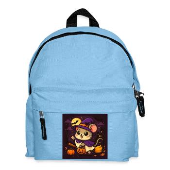 Cute Halloween Mouse as a Witch - Kids' Backpack - light blue - Front