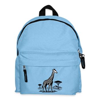 Giraffen-Silhouette im Savannen-Look - Kinder Rucksack - Hellblau - Vorne