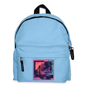 Neon Kollage Geometrische Muster - Kinder Rucksack - Hellblau - Vorne