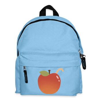 Apfel mit gebogenem Wurm-Akzent - Kinder Rucksack - Hellblau - Vorne