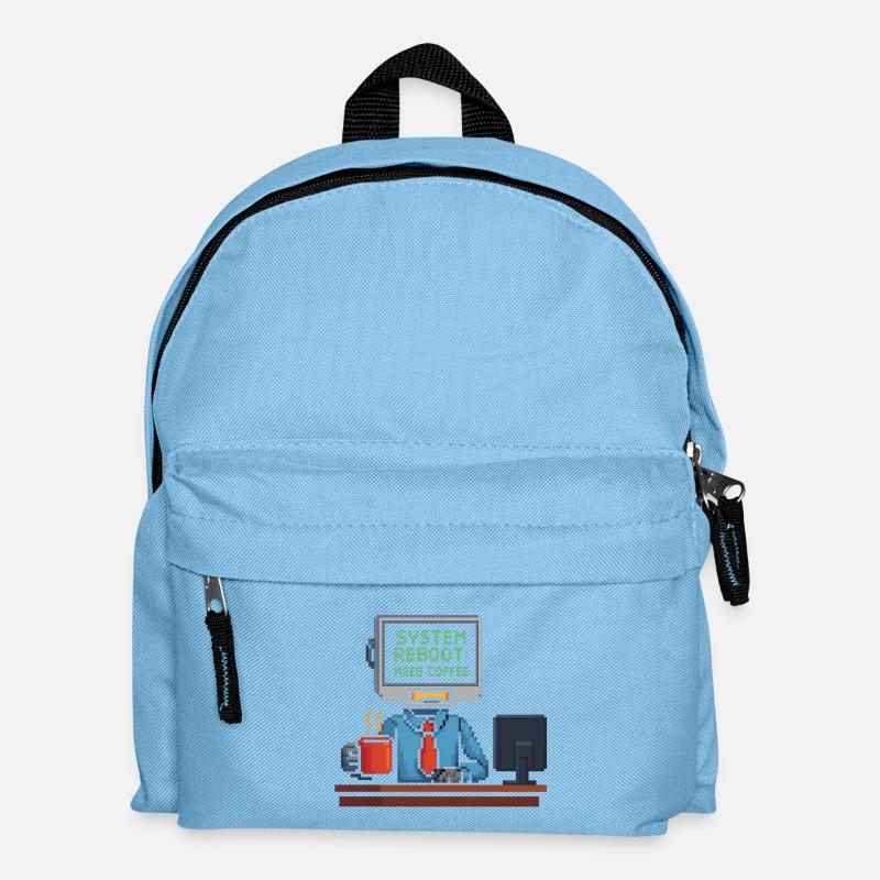 System Reboot Need Coffee - Kids' Backpack - light blue