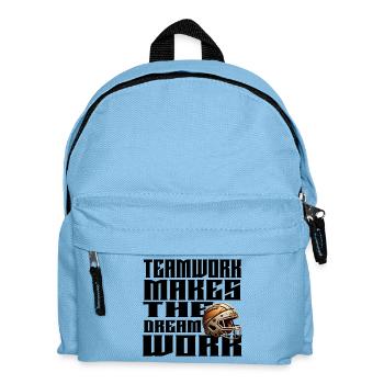 Vintage Football Helmet Bronze Style Motivation Quote - Kids' Backpack - light blue - Front