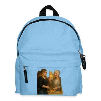 Herzliche Nachbarschaftsszene - Kinder Rucksack - Hellblau - Vorne