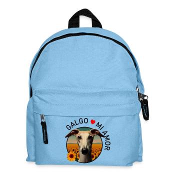 Chien dans un champ de tournesol - Sac à dos Enfant - bleu clair - Devant