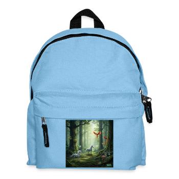 Märchenwald Unikorn Phönix Szene - Kinder Rucksack - Hellblau - Vorne