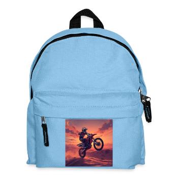 Sonnenuntergang Motocross Sprung - Kinder Rucksack - Hellblau - Vorne
