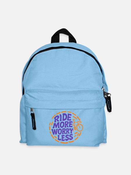 Ride More, Worry Less – Rennrad Edition - Kinder Rucksack - Hellblau