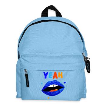 Lebendige Regenbogenlippen YEAH - Kinder Rucksack - Hellblau - Vorne