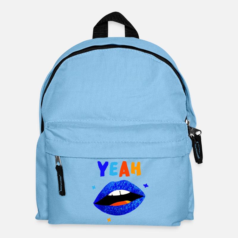 Vibrant Rainbow Lips YEAH - Kids' Backpack - light blue