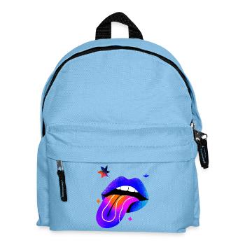 Neon Rainbow Lip Art - Kids' Backpack - light blue - Front