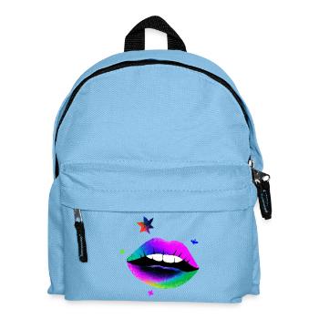 Rainbow Lips Pop Art Neon - Kids' Backpack - light blue - Front