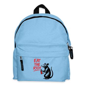 Eat the Rich Rat with Spray Can - Kids' Backpack - light blue - Front
