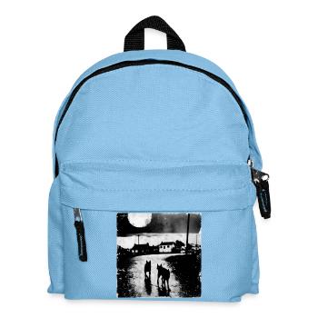 Mondnacht mit zwei Hunden - Kinder Rucksack - Hellblau - Vorne