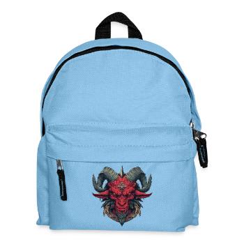 Roter Dämon Gehörntes Wappen - Kinder Rucksack - Hellblau - Vorne