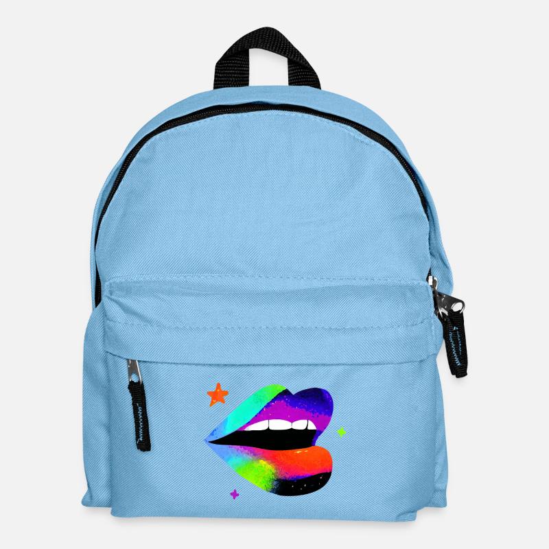 Rainbow Lip Pop Art - Kids' Backpack - light blue