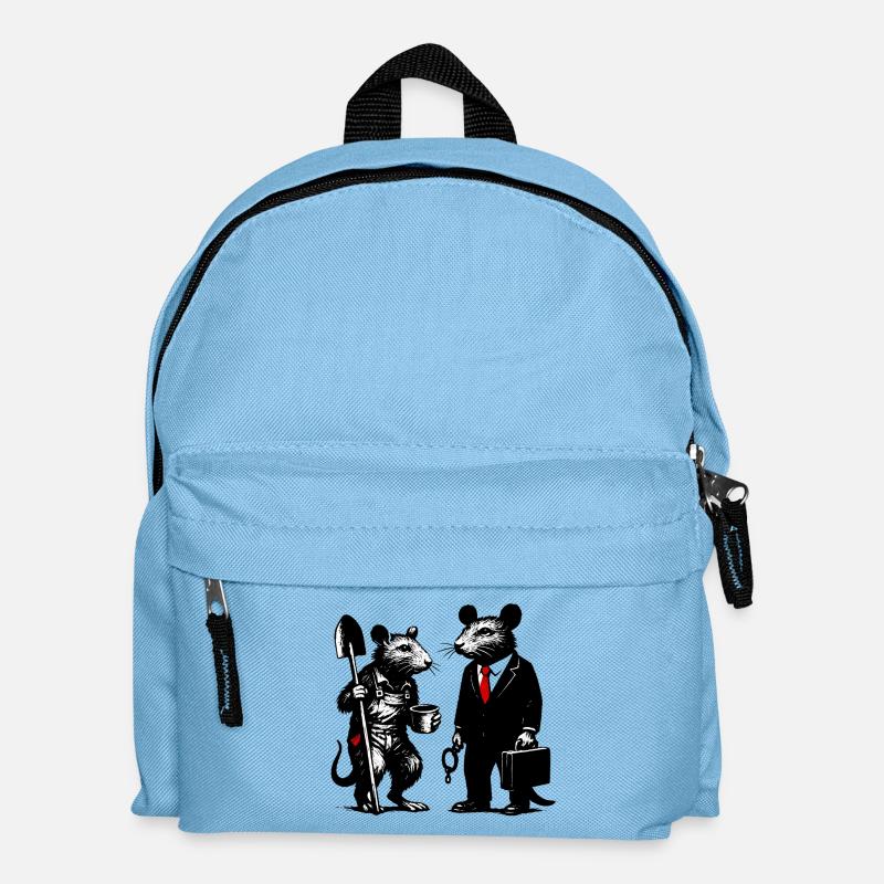 Arbeiter-Ratte und Büroratte - Kinder Rucksack - Hellblau