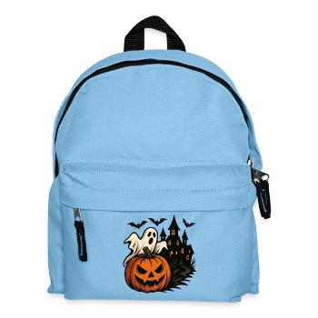 Halloween Pumpkin Haunted House Scene - Kids' Backpack - light blue - Front