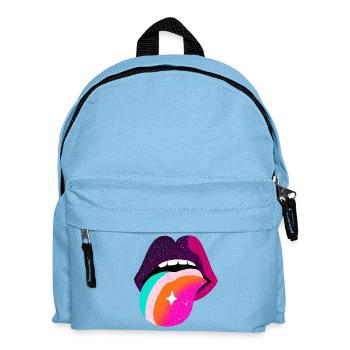 Prismatic Rainbow Tongue Lips - Kids' Backpack - light blue - Front