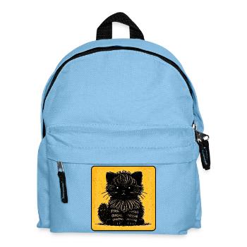 WuschelKatze (Gelb) - Kinder Rucksack - Hellblau - Vorne