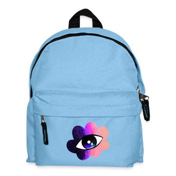 Kosmisches Auge in Farbverlaufsblume - Kinder Rucksack - Hellblau - Vorne