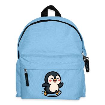 Penguin on the move: joyful leap - Kids' Backpack - light blue - Front