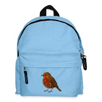Robin illustration in nature design - Kids' Backpack - light blue - Front