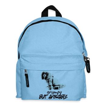 Blue Dog Portrait in Stencil Style - Kids' Backpack - light blue - Front
