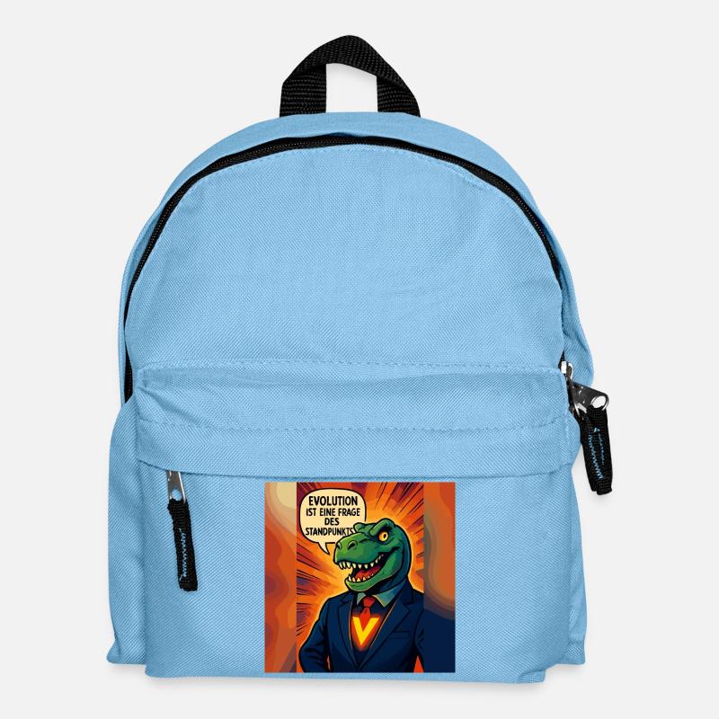 Dino in a suit – evolution is a matter of opinion - Kids' Backpack - light blue