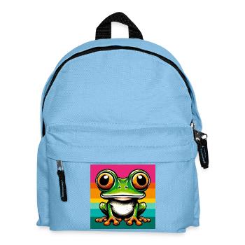 Frosch - Kinder Rucksack - Hellblau - Vorne