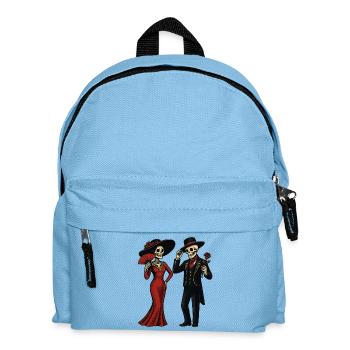 Elegante Skelett-Duo im Abendkleid - Kinder Rucksack - Hellblau - Vorne