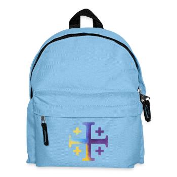 Croix Kairos (Croix de Jérusalem) – Violet et jaune - Sac à dos Enfant - bleu clair - Devant