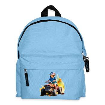 Junge auf Spielzeugtraktor mit Farbspritzer - Kinder Rucksack - Hellblau - Vorne