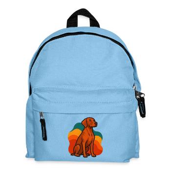 Vizsla Hund in Retro Palette - Kinder Rucksack - Hellblau - Vorne