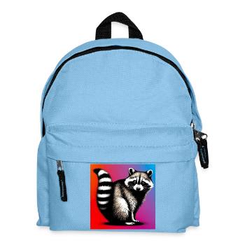 Waschbär - Kinder Rucksack - Hellblau - Vorne