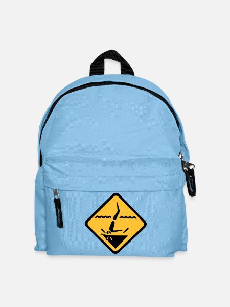 Tauchen Schild Grafik - Kinder Rucksack - Hellblau