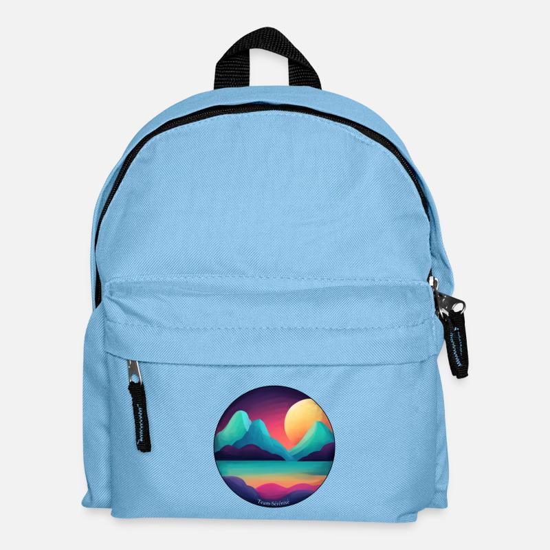 Mountain Sunset Lake - Kids' Backpack - light blue