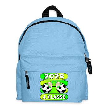 Fußball Grundschule Vierte Klasse 2026 - Kinder Rucksack - Hellblau - Vorne