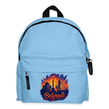 Belgrade Capital Serbia Silhouette Gift - Kids' Backpack - light blue - Front