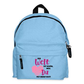 The world is beautiful – declaration of love - Kids' Backpack - light blue - Front