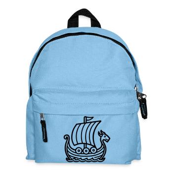 Wikingerschiff - Kinder Rucksack - Hellblau - Vorne