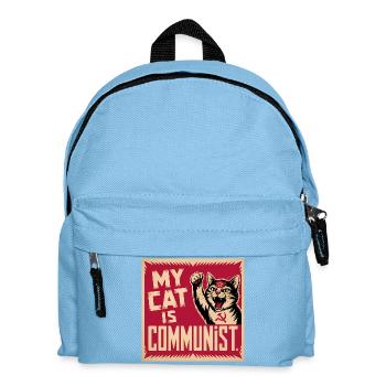 Mon chat est communiste - T-shirt de propagande Drôle de Chat - Sac à dos Enfant - bleu clair - Devant