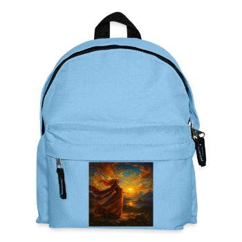 Robe couchant de soleil en lumière ambrée - Sac à dos Enfant - bleu clair - Devant