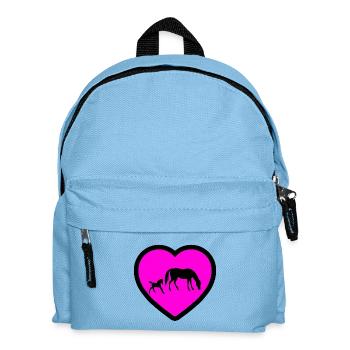 Pferde - Kinder Rucksack - Hellblau - Vorne