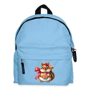 Ingwer-Eichhörnchen mit Keks - Kinder Rucksack - Hellblau - Vorne